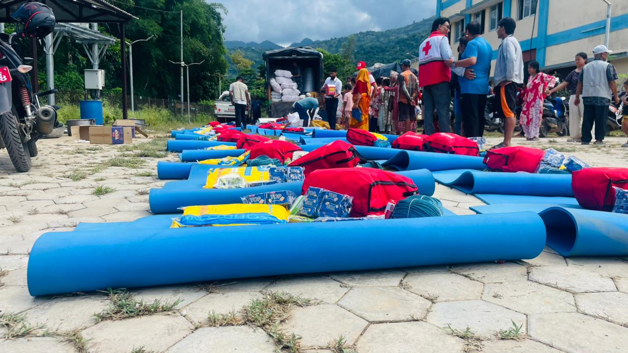 Relief items ready for distribution