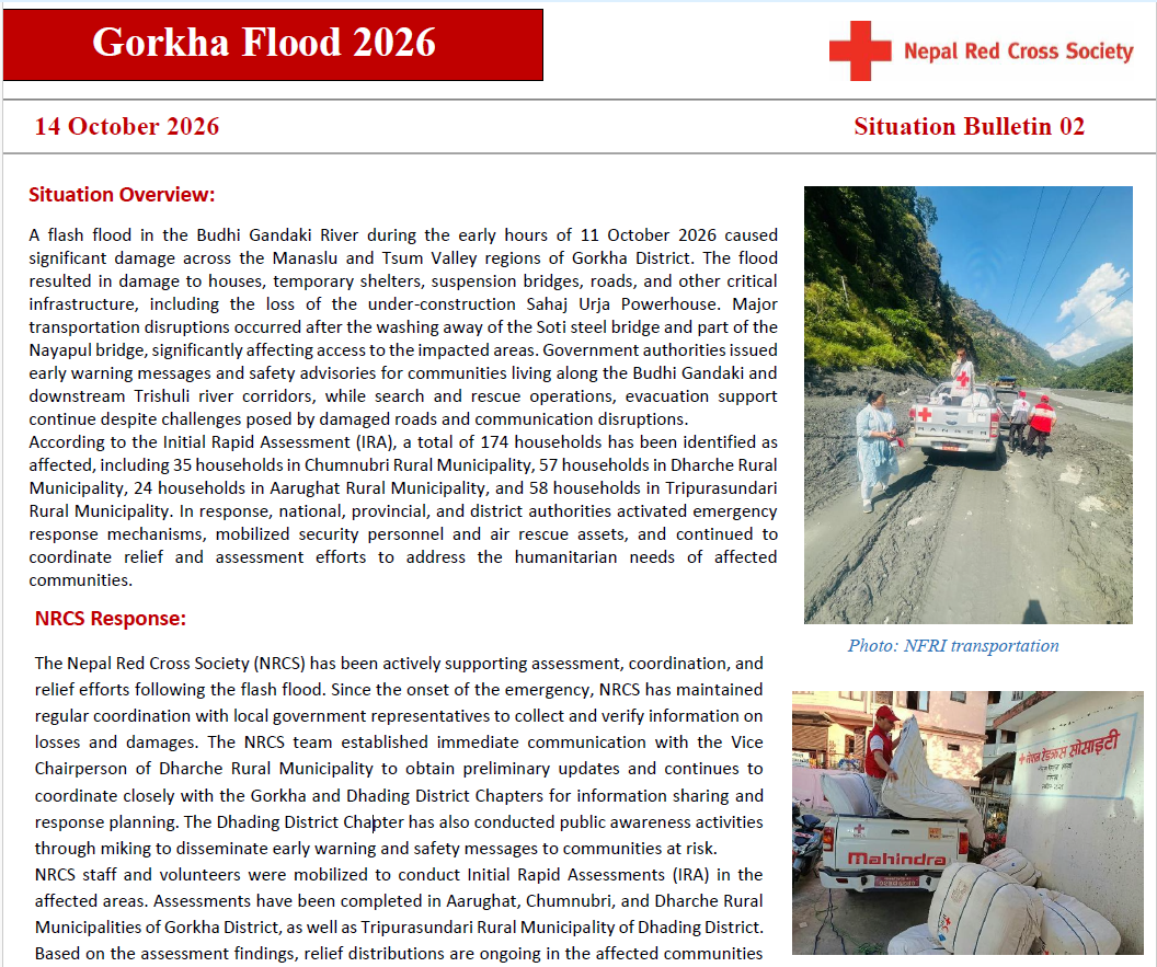 Gorkha Flood-Situation Bulletin 02 (14 October 2026)